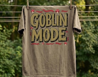 Goblincore shirt, Goblin Mode Tee, goblin core tshirt, foresty gift for mushroom lovers, forager forest theme, forestal woods alternative