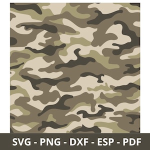 迷彩 SVG PNG Dxf Esp Pdf インスタントダウンロード 軍事兵士パターン