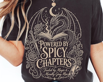 Romantasy Comfort colors shirt, book lover tee, fantasy bookish tshirt,  t-shirt  dragon gift for readers, girly spicy reading cozy t shirt
