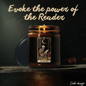 Dark Academia Tarot Candle | Witchy Bookish Gift, Sage Lavender Scent
