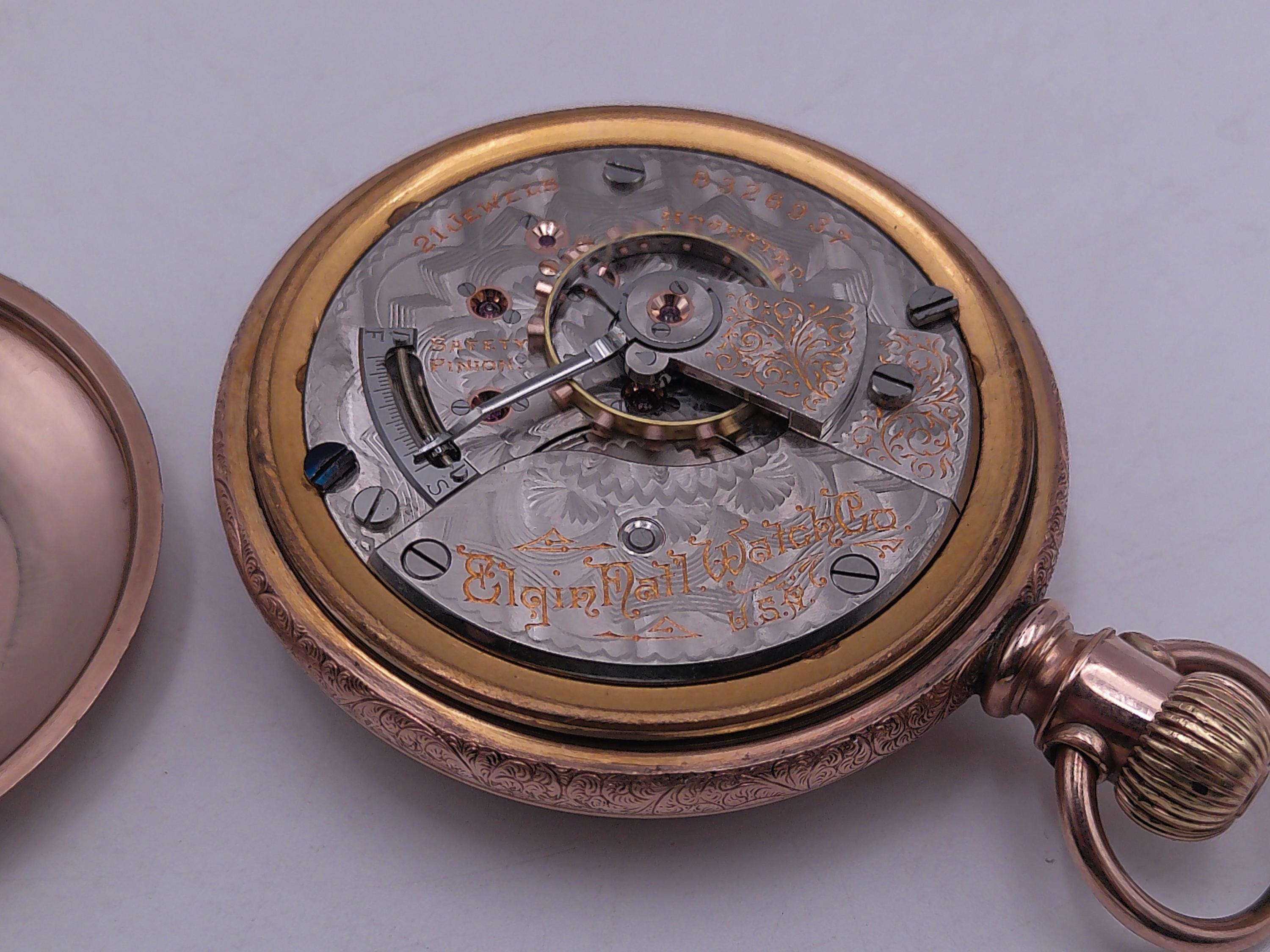 Elgin Pocket Watch 1879 Works 21 Jewels 14K Gold Super Rare Prof