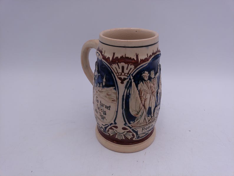Beer Stein Made In Germany Vintage Small Crack Old Vintage image 4