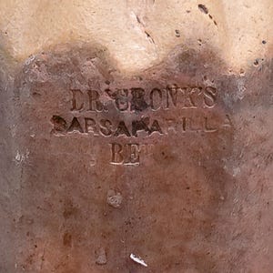 Rare Dr. Cronks 1800’s Stoneware unique Beer Bottle image 2
