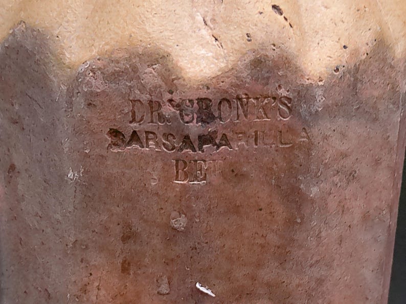 Rare Dr. Cronks 1800’s Stoneware unique Beer Bottle image 2