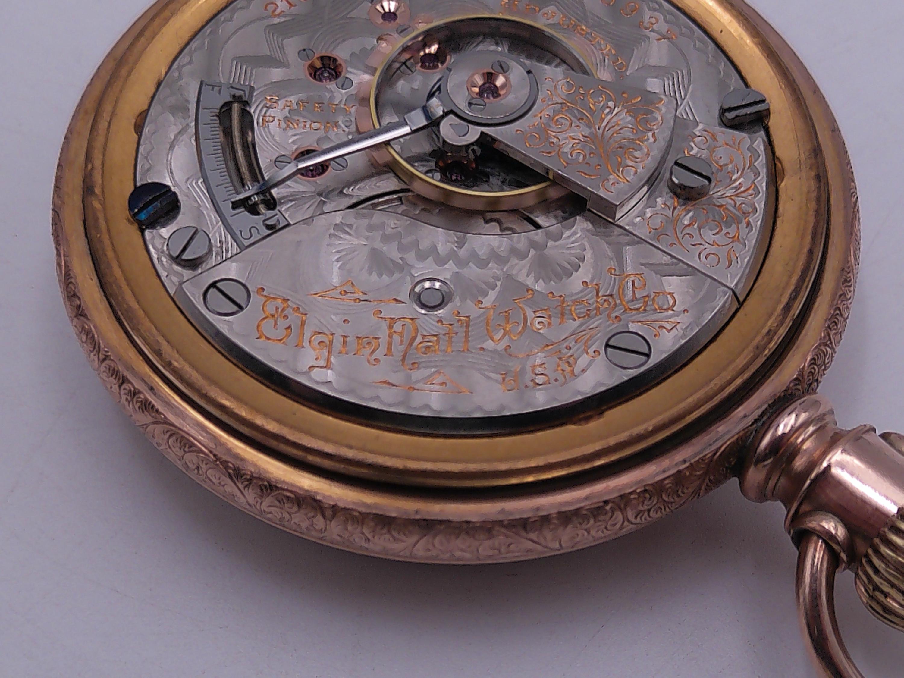 Elgin Pocket Watch 1879 Works 21 Jewels 14K Gold Super Rare Prof