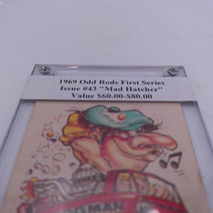 Tarjeta coleccionable autenticada de 1969 de Odd Rods n.° 43 Bad Hater