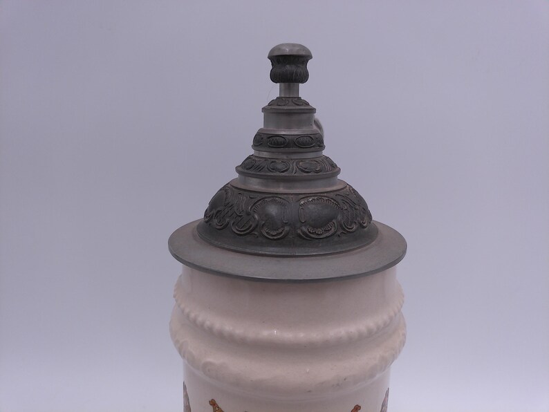 Beer Stein Bayern Mug Bayern Bavaria Crest Coat of Arms German Lidded Pewter image 8