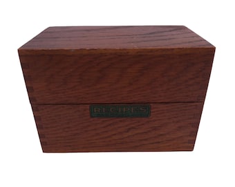 Vintage houten receptendoos
