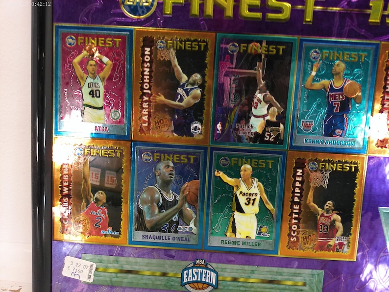 Carte promozionali Topps Finest Basketball 1995-96 con cornice immagine 2