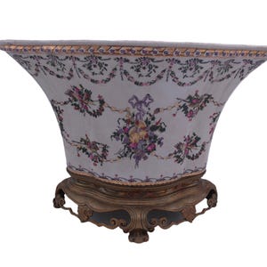 Wong Lee WL 1895 Porcelain Floral Pattern Planter Vase Vintage Fine Pottery