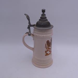 Beer Stein Bayern Mug Bayern Bavaria Crest Coat of Arms German Lidded Pewter image 7