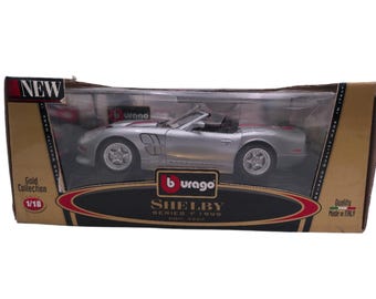 Burago 1/18 Scale Diecast 3323 Shelby Series 1 1999 Silver Red