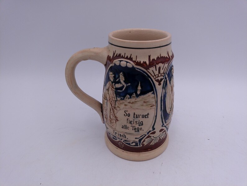 Beer Stein Made In Germany Vintage Small Crack Old Vintage image 3