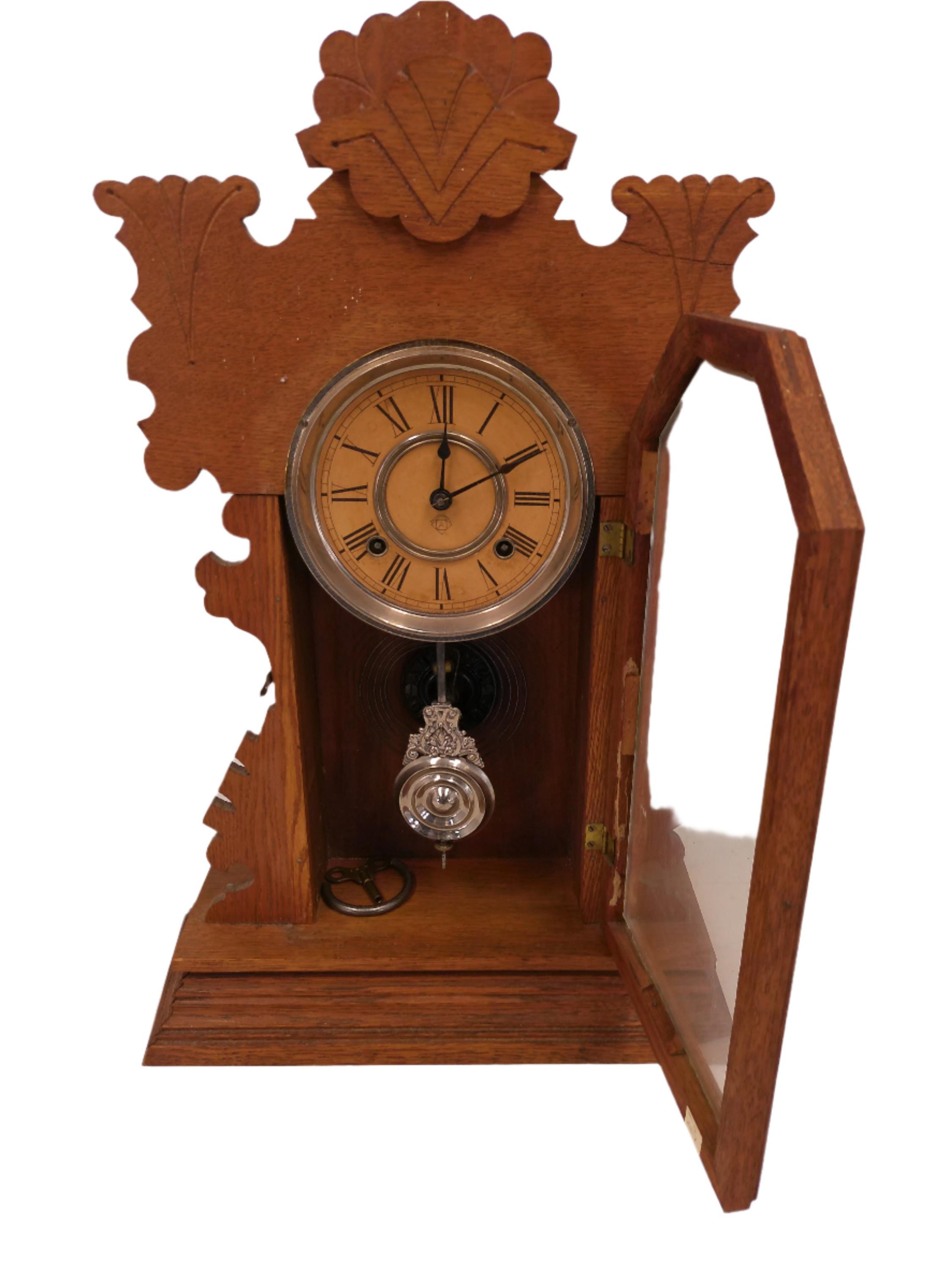 Ansonia 8-day Clock Ansonia Clock Co. New York W/ Key Working