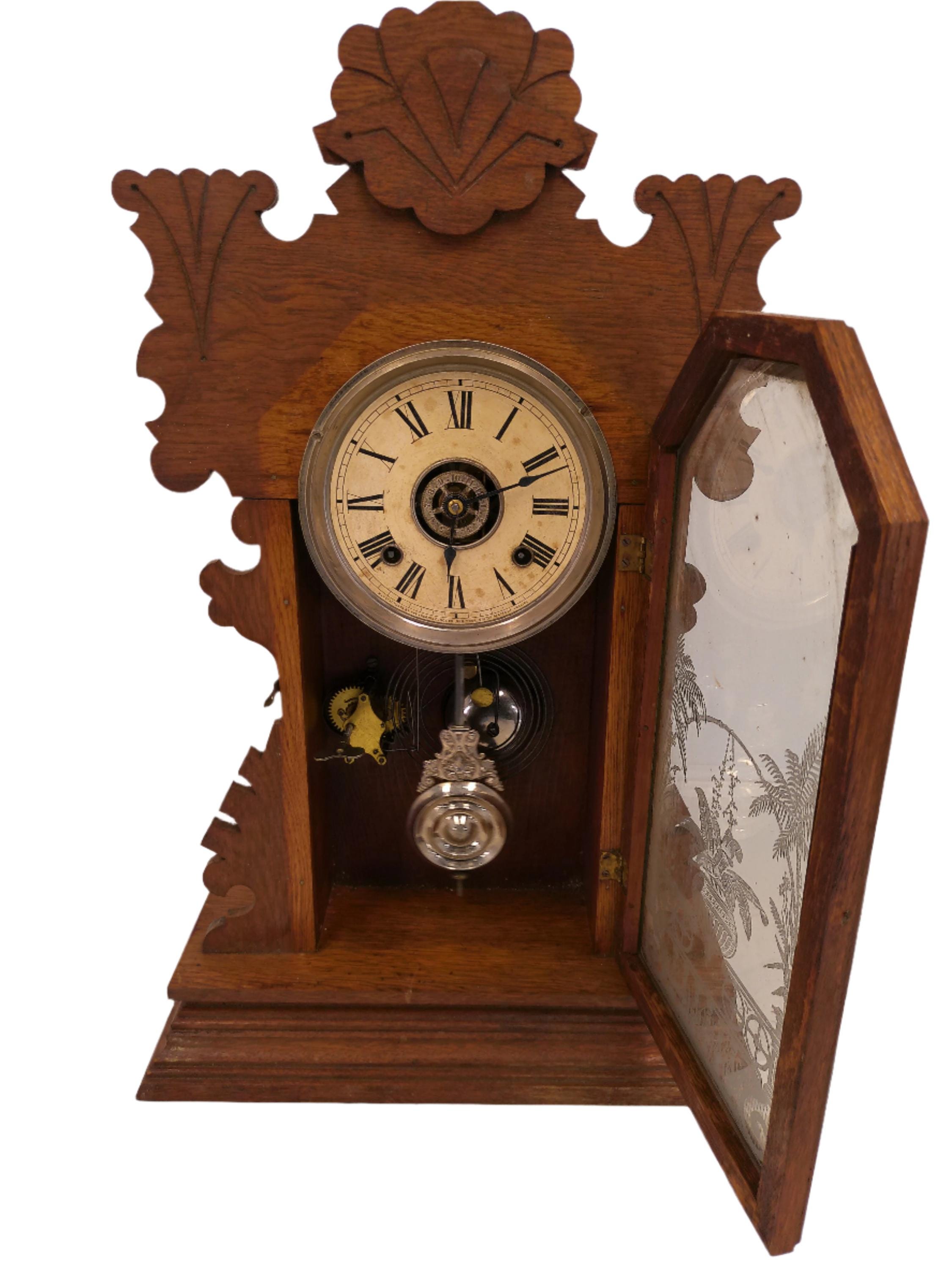 Ansonia Clock Co. Kitchen Mantel Clock With Alarm 8-day Time