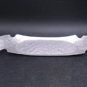 Hand Made Rodney Kent Aluminum Serving Tray with Handles Hand Wrought Tray