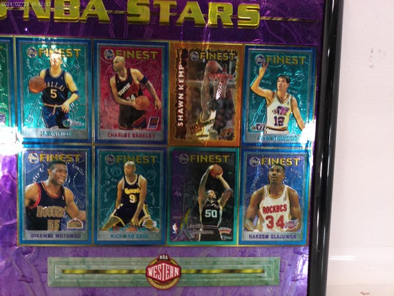 Basketball 1995-96 Topps Finest Basketball Promotion Display Cards Framed View 4
