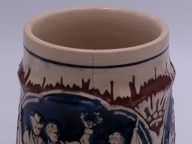 Beer Stein Made In Germany Vintage Small Crack Old Vintage image 9