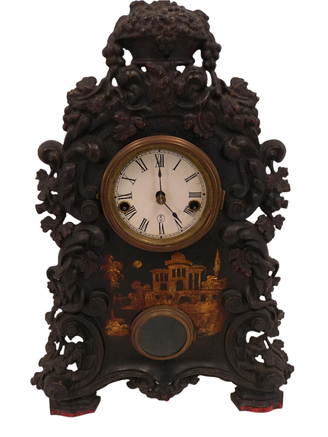 Beautiful Figural American Iron Front Mantel Clock Antique - Etsy