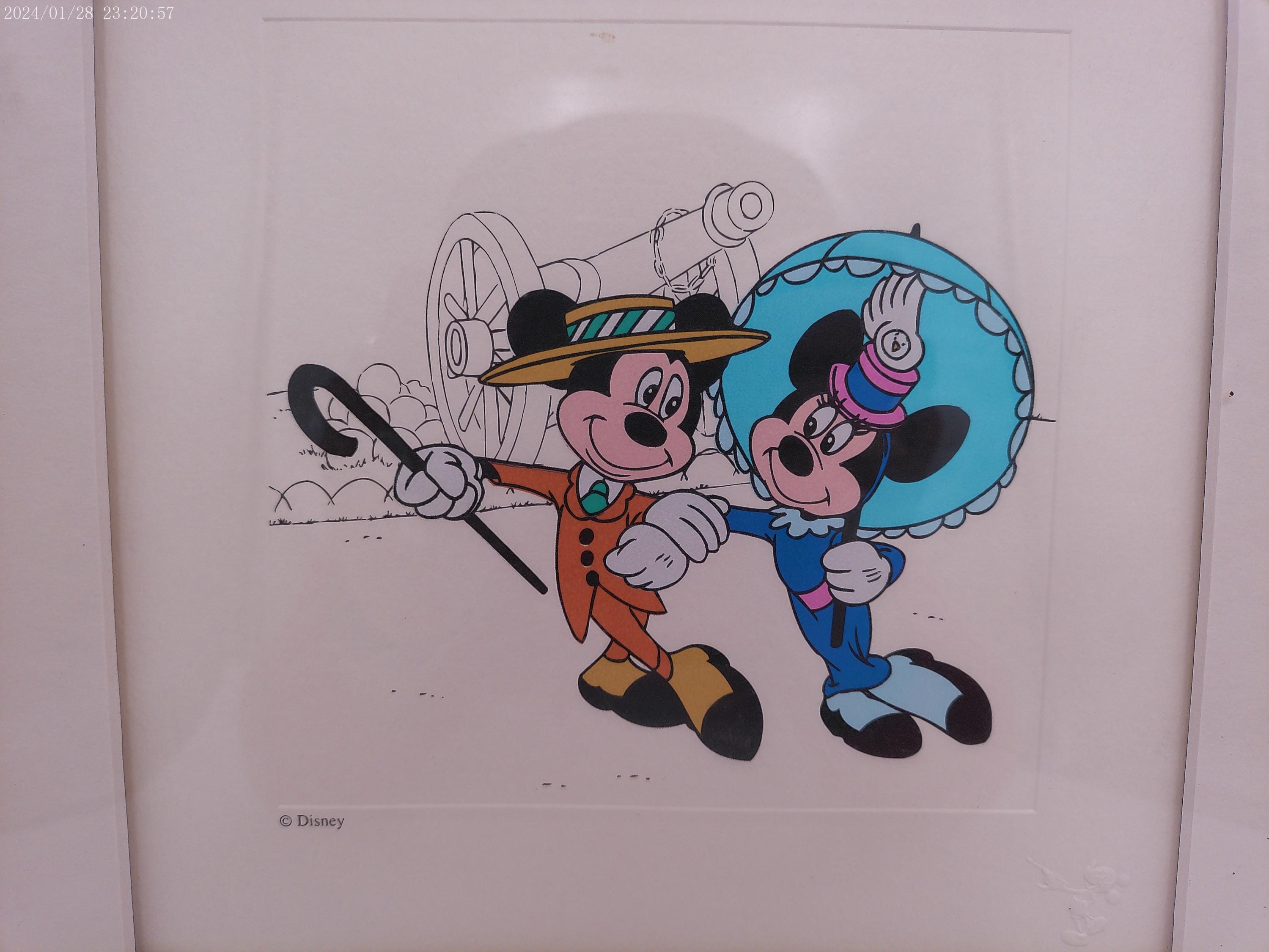 Framed Disney Treasures “nifty 90s” Mickey Minnie Serigraph