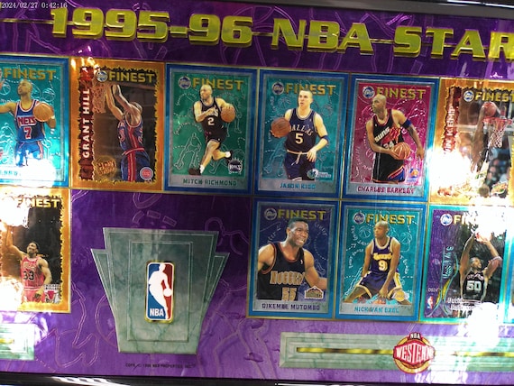 Basketball 1995-96 Topps Finest Basketball Promotion Display Cards Framed View 3