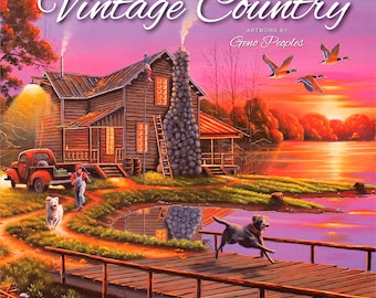 Vintage Country | 2027 12 x 24 Inch (Hanging) Square Wall Calendar | Featuring the Artwork of Geno Peoples | Plastic-Free | Hopper Studios