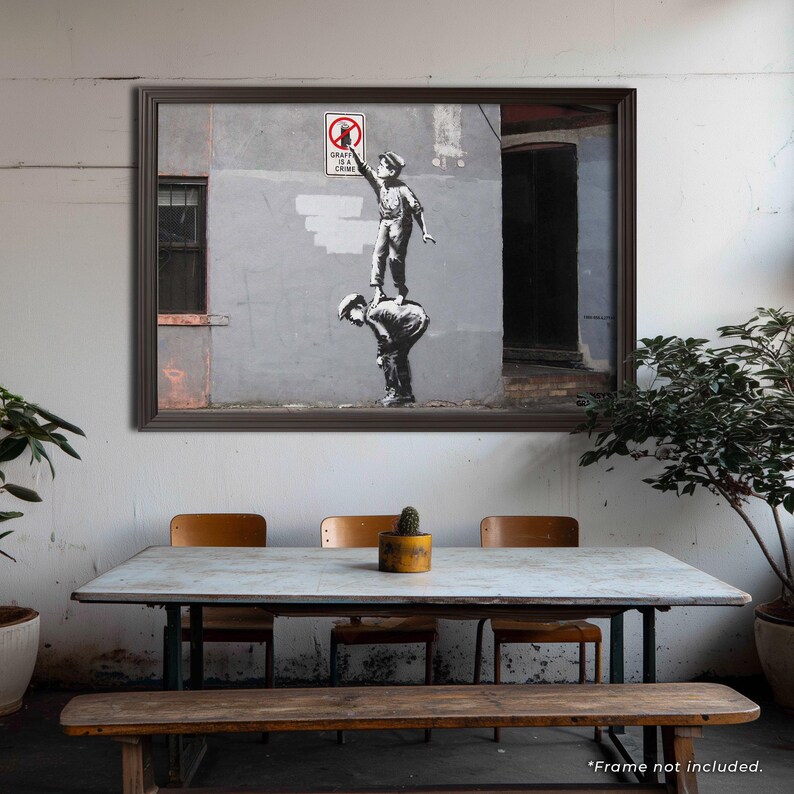 Banksy's Graffiti | Graffiti is a Crime 24x36" (Horizontal) Art Print | Officially Licensed, Authenticated, Numbered | Limited Edition image 2