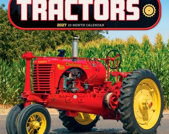 Tractors | 2027 12 x 24 Inch (Hanging) Monthly Square Wall Calendar | Plastic-Free | BrownTrout | Farm Rural Country