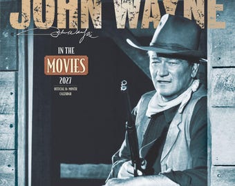 John Wayne in the Movies OFFICIAL | 2027 12 x 24 Inch (Hanging) Monthly Square Wall Calendar | Plastic-Free | BrownTrout | American Actor