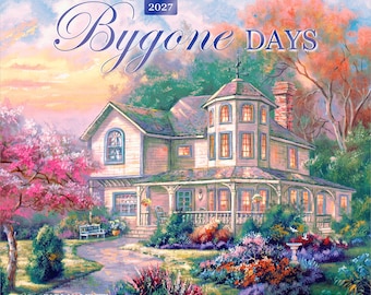 Bygone Days | 2027 13.75 x 24 Inch (Hanging) Deluxe Calendar | Artwork of Carl Valente | Linen Envelope | Foil Stamped Cover | Brush Dance