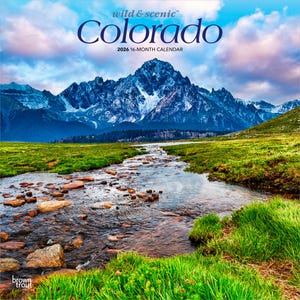 Colorado Wild & Scenic | 2026 12 x 24 Inch (Hanging) Monthly Square Wall Calendar | Plastic-Free | BrownTrout | USA Rocky Mountains