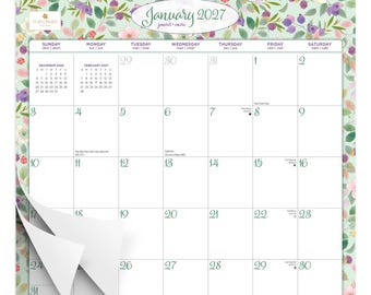 House of Turnowsky OFFICIAL | 2027 12 x 12 Inch (Hanging) Monthly Square Wire-O Calendar | Sticker Sheet | BrownTrout | Stationery Elegant