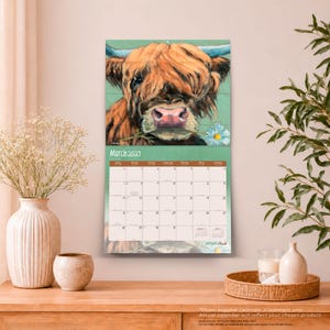 Barnyard Friends 2027 13.75 x 24 Inch (Hanging) Deluxe Wall Calendar | Artwork of Sara G. | Linen Envelope | Foil Stamped Cover Brush Dance bild 6