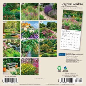 Pu&ograve; includere: Un calendario di 16 mesi Gorgeous Gardens 2027 con dodici immagini mensili di vari paesaggi floreali, sentieri da giardino e una cascata. La copertina posteriore mostra un'anteprima della pagina di aprile 2027, testo e un codice a barre.