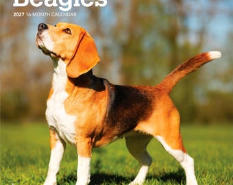 Beagles | 2027 7 x 14 Inch (Hanging) Monthly Mini Wall Calendar | BrownTrout | Animals Dog Breeds