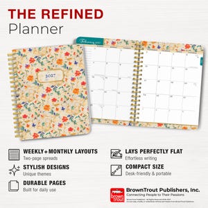 Tuscan Delight | 2027 6 x 7.75 Inch Weekly Desk Planner | Foil Stamped Cover | BrownTrout | Stationery Elegant Exclusive image 6