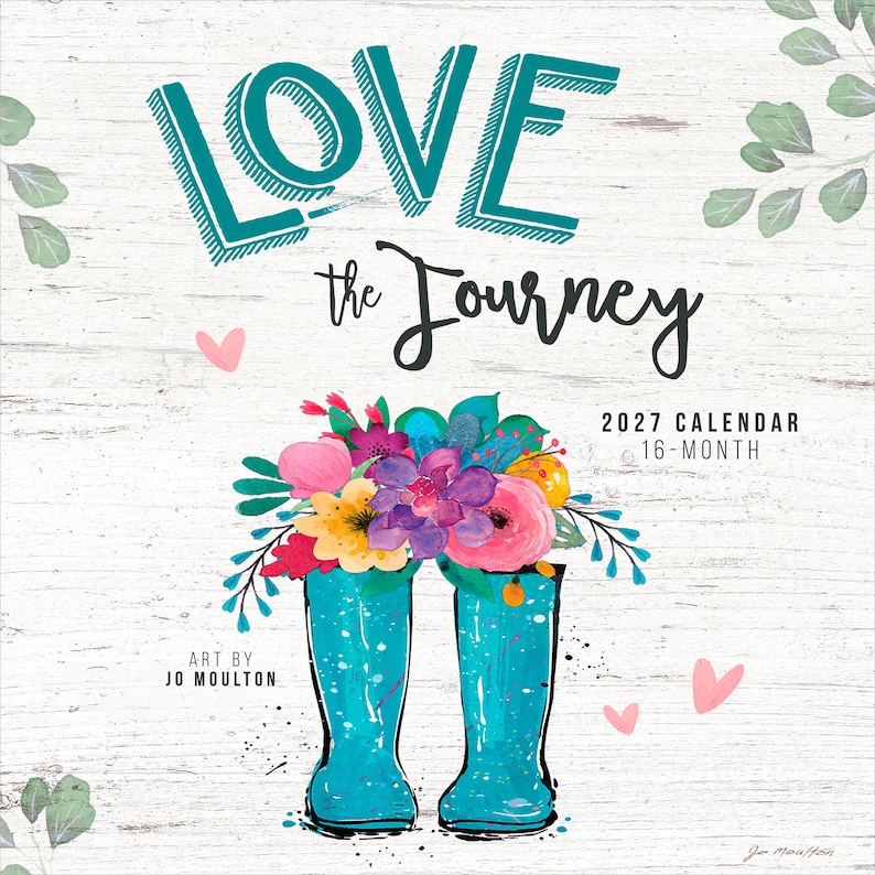 Love the Journey | 2027 12 x 24 Inch (Hanging) Square Wall Calendar | Featuring the Artwork of Jo Moulton | Plastic-Free | Hopper Studios bild 1