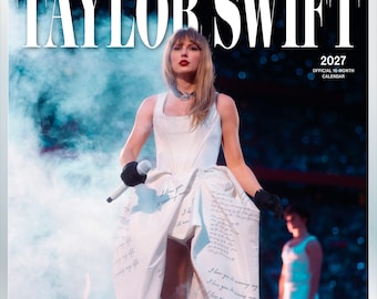 Calendario de pared mensual cuadrado oficial de Taylor Swift para 2027, 30 x 60 cm (para colgar), sin plástico, BrownTrout, cantante y compositora de pop.
