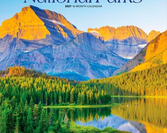 National Parks | 2027 12 x 24 Inch (Hanging) Monthly Square Wall Calendar | Plastic-Free | BrownTrout | Scenic Yosemite Yellowstone Nature