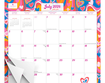 House of Turnowsky 2027 12 x 12 Inch (Hanging) 18 Months Monthly Square Wire-O Calendar | Sticker Sheet | July 2026 - December 2027 | Plato