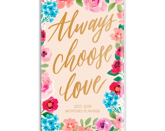 Bonnie Marcus OFFICIAL | 2027-2028 3.5 x 6.5 Inch Two Year Monthly Pocket Planner Calendar | Foil Stamped Cover | BrownTrout | Fashion