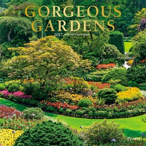 Gorgeous Gardens | 2027 12 x 24 Inch (Hanging) Monthly Square Wall Calendar | Foil Stamped Cover | Plato | Outdoor Home Country Nature image 1