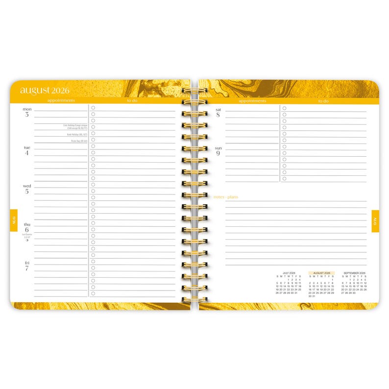 Crackled Blush | 2027 6 x 7.75 Inch 18 Months Weekly Desk Planner | Foil Stamped Cover | July 2026 - December 2027 | Plato | Planning Bild 4