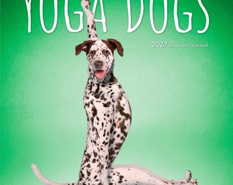 Yoga Dogs OFFICIAL | 2027 12 x 24 Inch (Hanging) Monthly Square Wall Calendar | Plastic-Free | BrownTrout | Animals Humor Pets