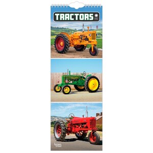 Tractores / Calendario de pared mensual delgado de 5,7 x 16,5 pulgadas (para colgar) de 2027 / BrownTrout / Granja Rural Country
