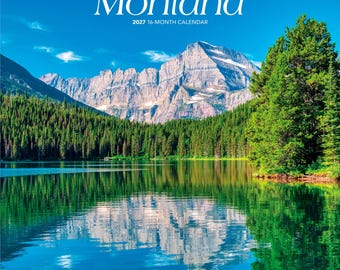 Montana Wild & Scenic | 2027 12 x 24 Inch (Hanging) Monthly Square Wall Calendar | Plastic-Free | BrownTrout | United States Rocky Mountains
