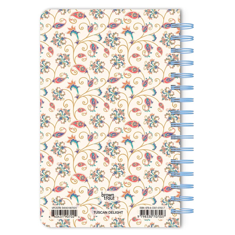 Tuscan Delight | 5.25 x 8.25 Inch Compact Wire Journal | Non-Dated | Foil Stamped Cover | BrownTrout | Planning Stationery Diary image 2