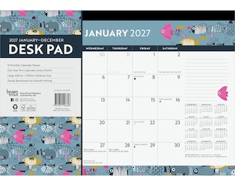 Ocean Adventures | 2027 17 x 12 Inch Monthly Desk Pad Calendar | BrownTrout | Inspiration Motivation