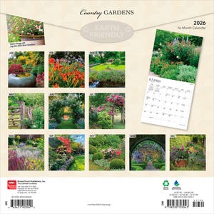 Country Gardens | 2026 12 x 24 Inch (Hanging) Monthly Square Wall Calendar | Plastic-Free | BrownTrout | Gardening Outdoor Home Nature bild 2