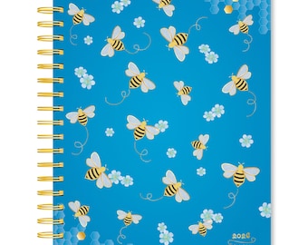 Busy Bees | 2027 6 x 7.75 Inch 18 Months Weekly Desk Planner | Foil Stamped Cover | July 2026 - December 2027 | Plato | Planning Stationery